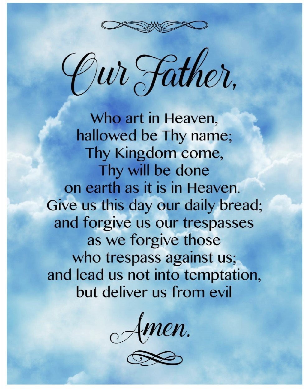 36″ X 44″ Panel The Lords Prayer Spiritual Faith Cotton Fabric Panel D750.32