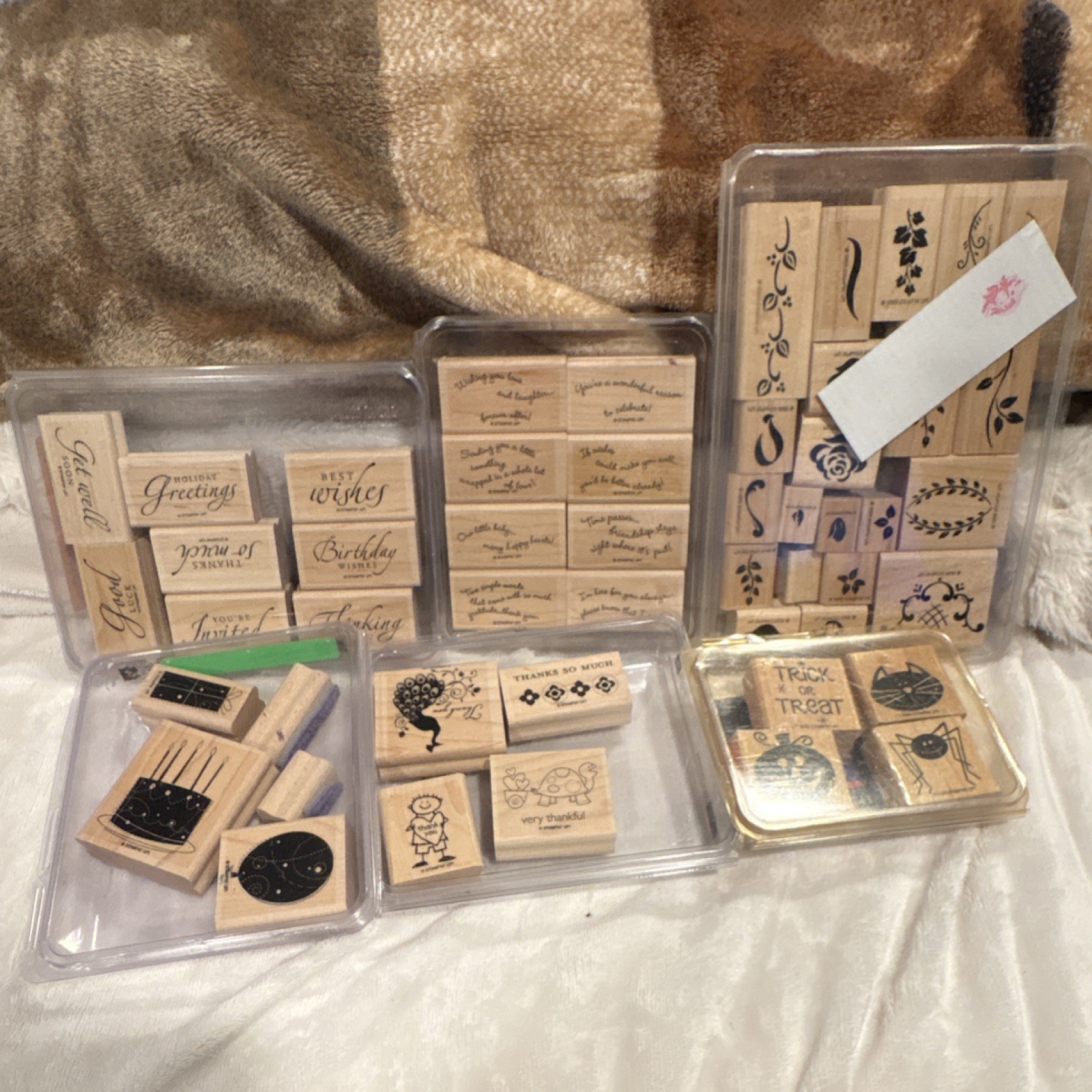 Large Mixed Lot of Acrylic Stamps – 375+ Indivdual Stamps – Mix of New and Used