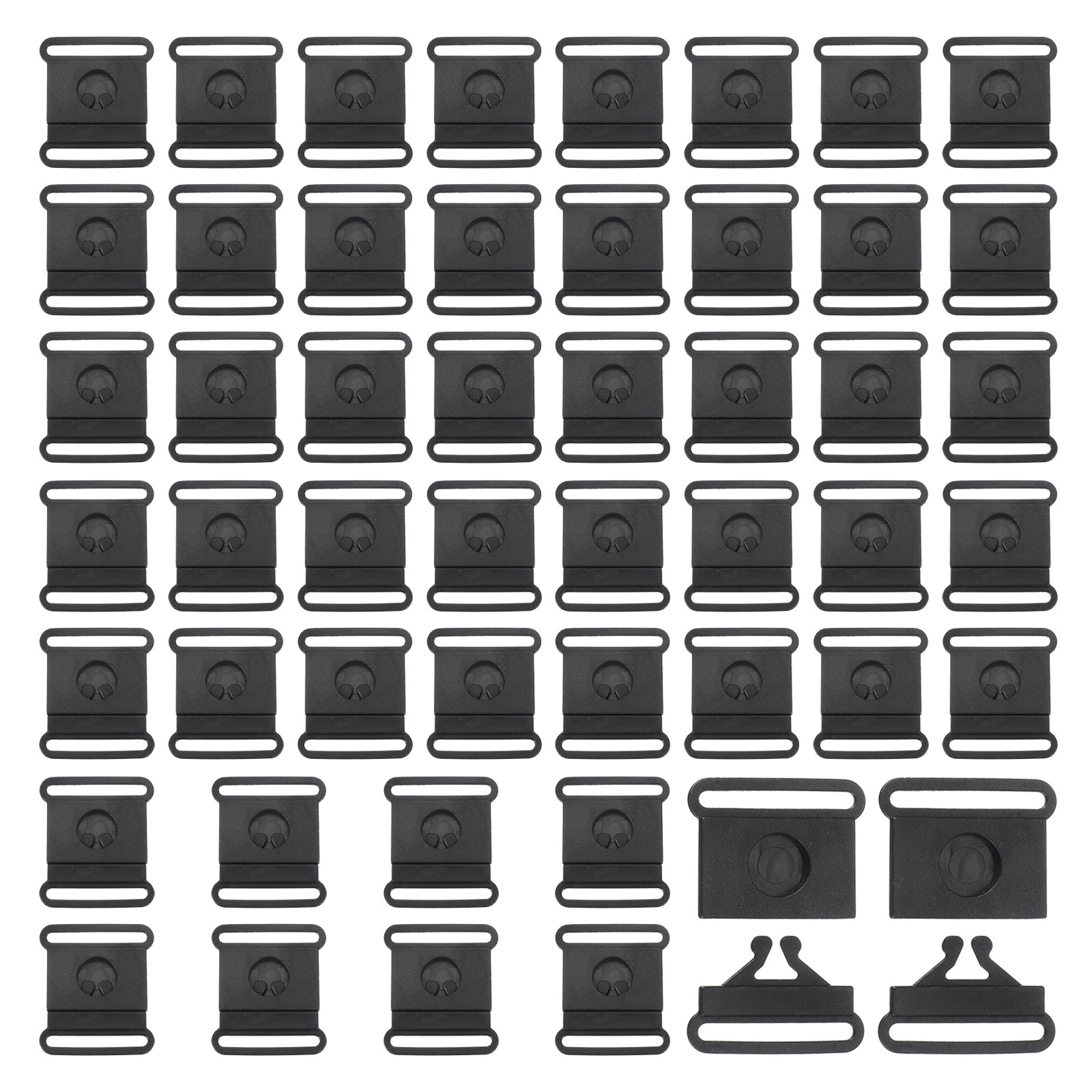 50 x Plastic Safety Breakaway Buckles 1 Inch(25mm) Webbing Buckle, Black