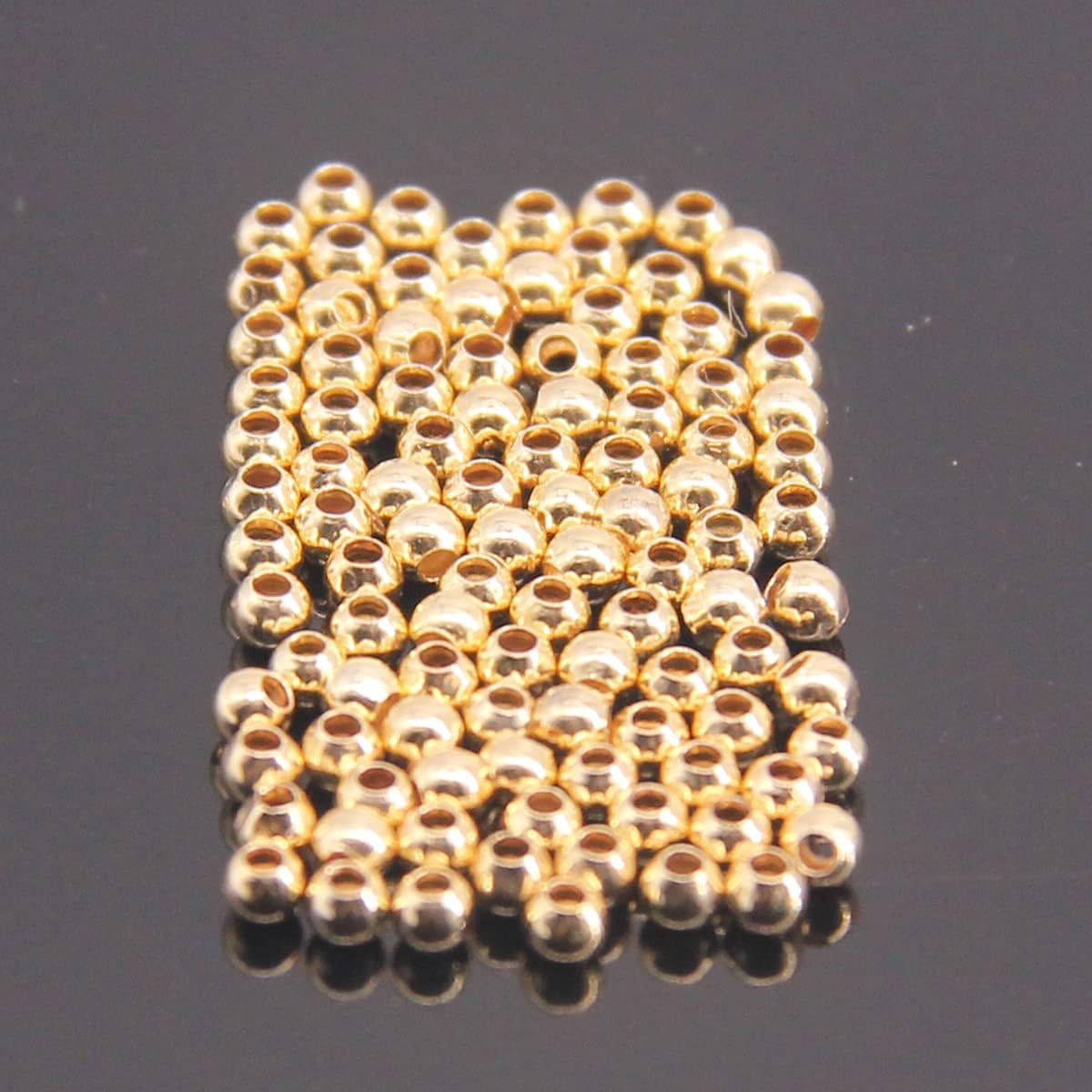 100 Pcs 14K Gold Filled Round Beads 2Mm Spacer Beads For Jewelry Making Golden