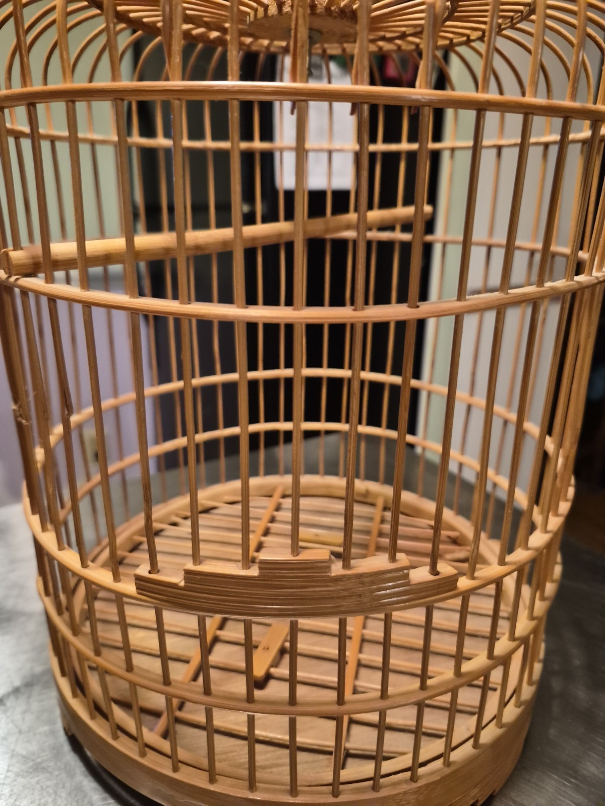 Vintage Chinese Bamboo Song Bird Bird Cage 14.5″h × 10″ w