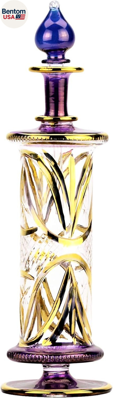 9 In. Large Egyptian Perfume Bottle Handmade in Egypt with 24K Gold Decoration f