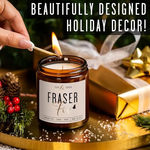 Candles – Christmas Candles – ” w/Balsam Fir Cedar & Sandalwood Fraser Fir