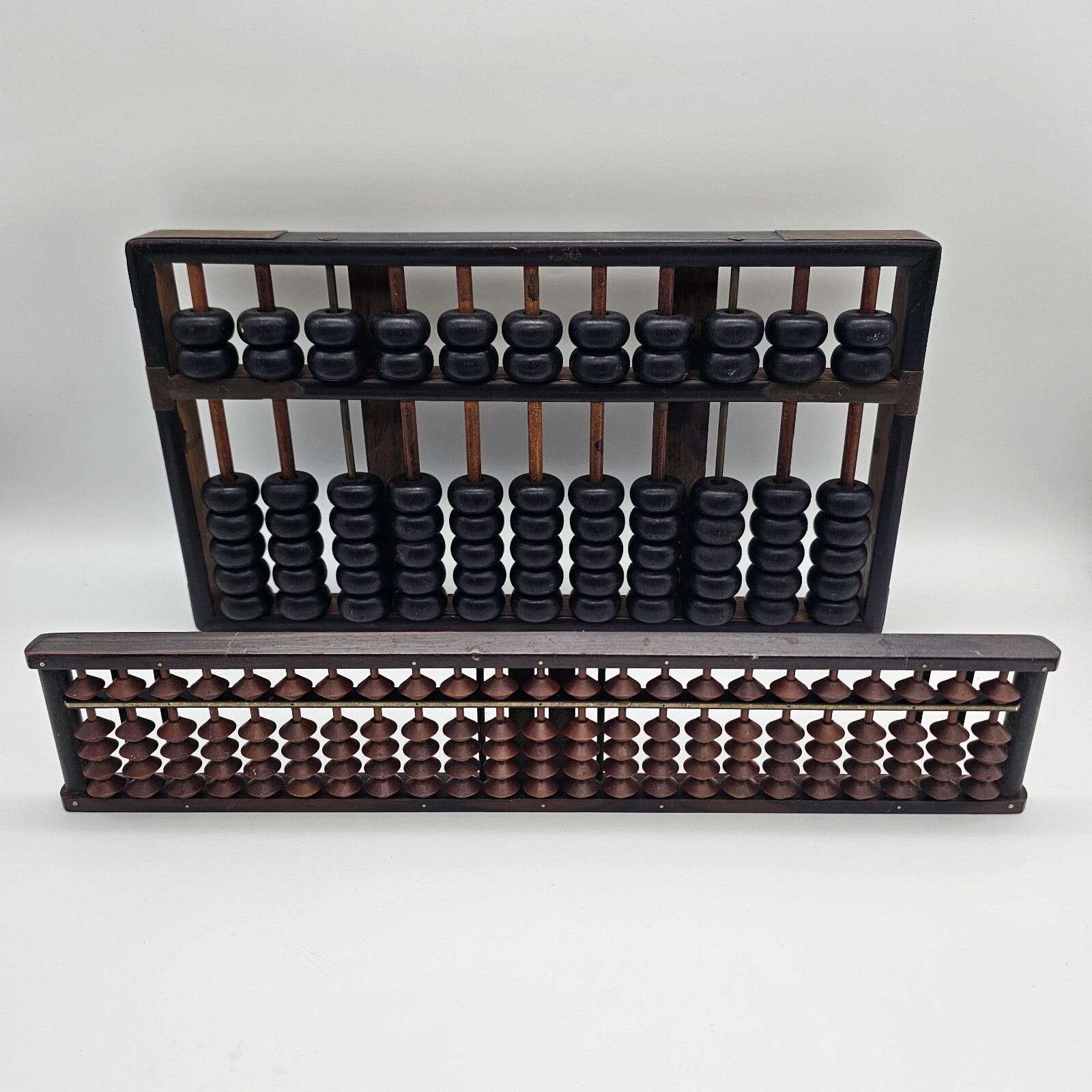 Vintage Wood & Brass Abacus Lot Of 2