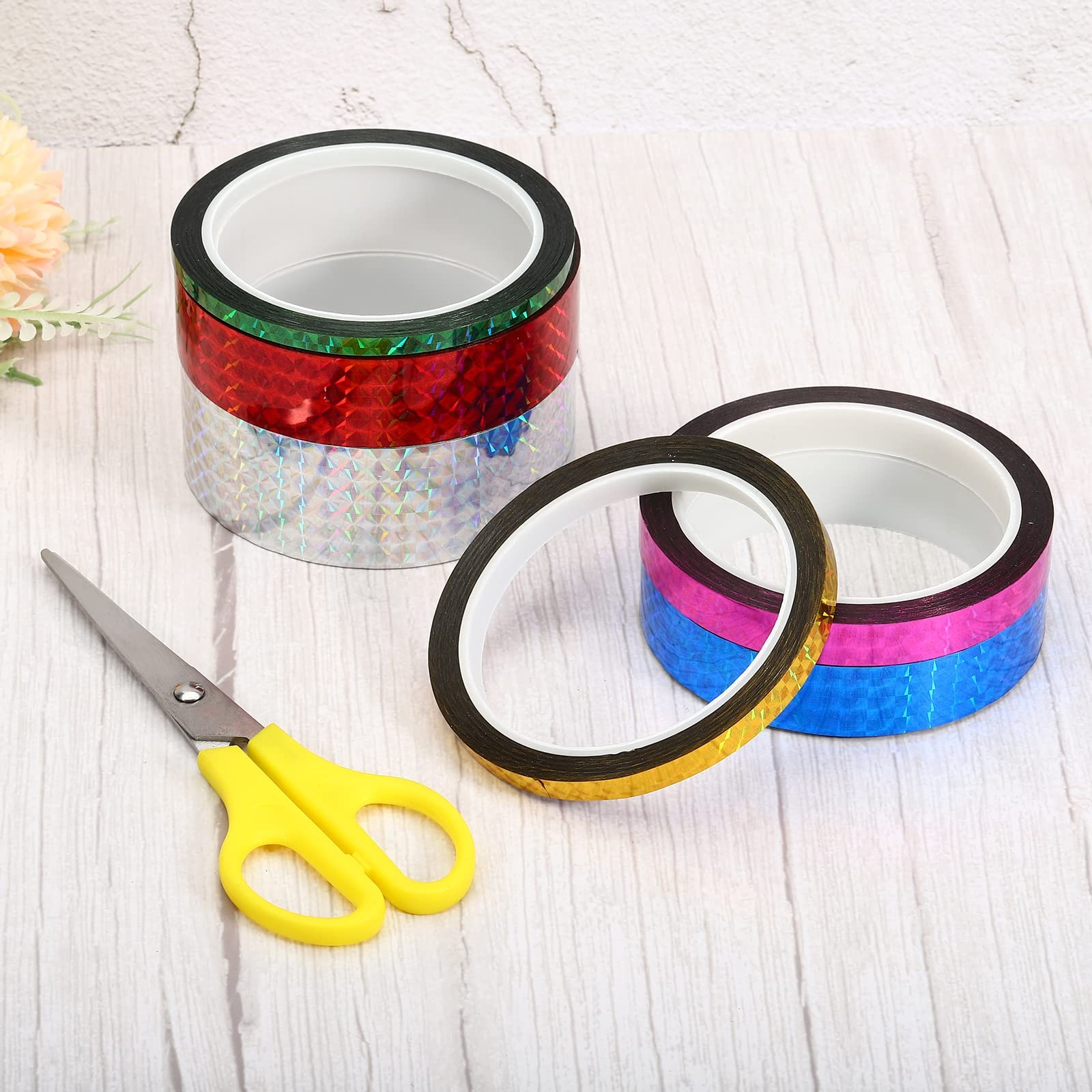 Prism Tape 0.2 Inch X 55 Yards Holographic Metalized Reflective Adhesive for De