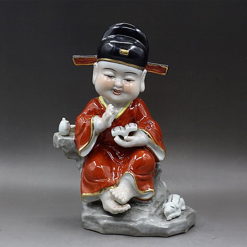 11.8″ Chinese Porcelain Figure Number One Scholar Statue