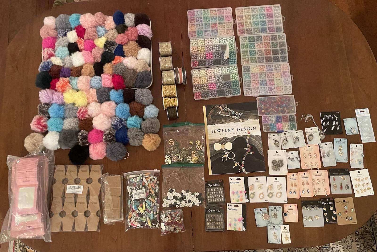 Amazing New Craft Lot of 100+ Items Mixed Materials Jewelry Making DIY Projects