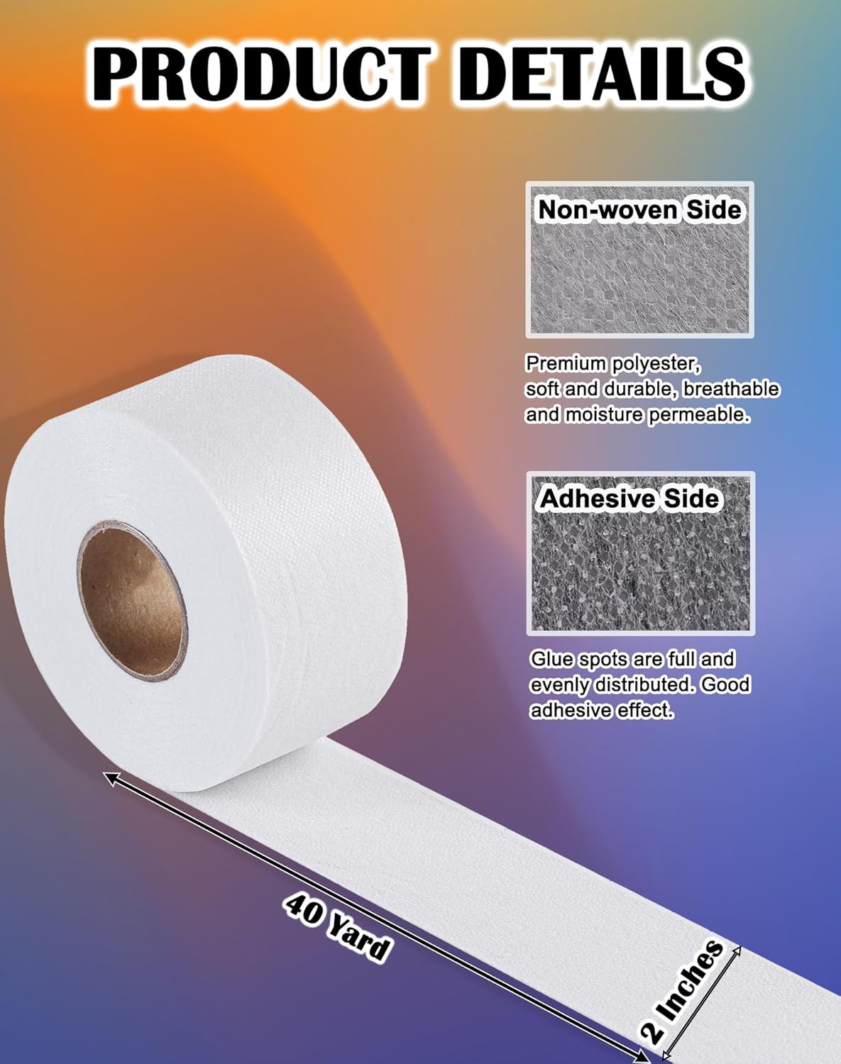 Fusible Batting Seam Tape – Single-Sided Adhesive for Quilting & Sewing 2″x40yds