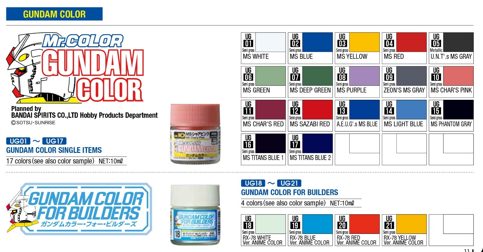 Mr. Hobby Gundam Color Paint UG Series 10ml