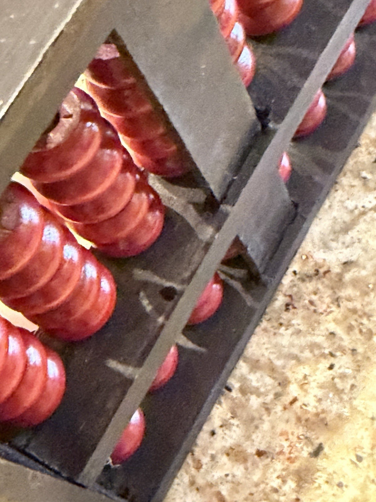 Rare Vintage Chinese Abacus Wood & Brass 13 Rows 91 Red Beads Lotus-Flower Brand