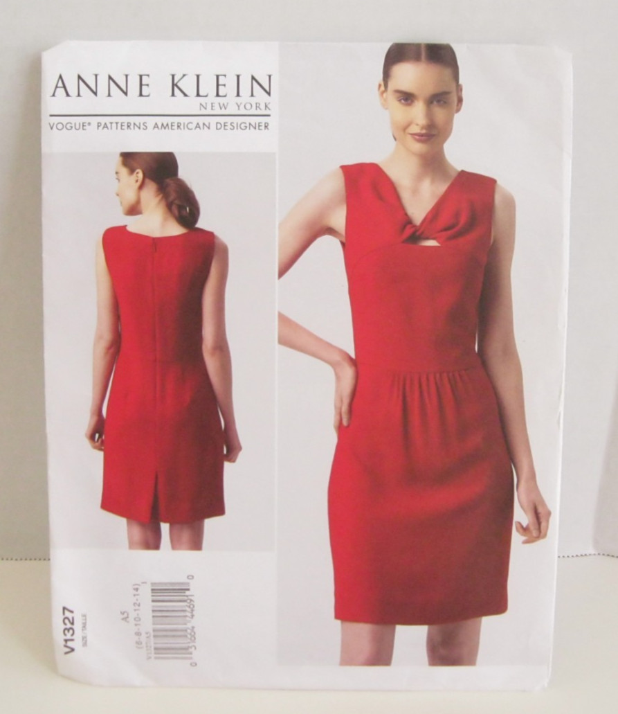 Vogue Anne Klein Easy Twisted Upper Bodice Dress Pattern 1327 Misses’ 6-14 Uncut