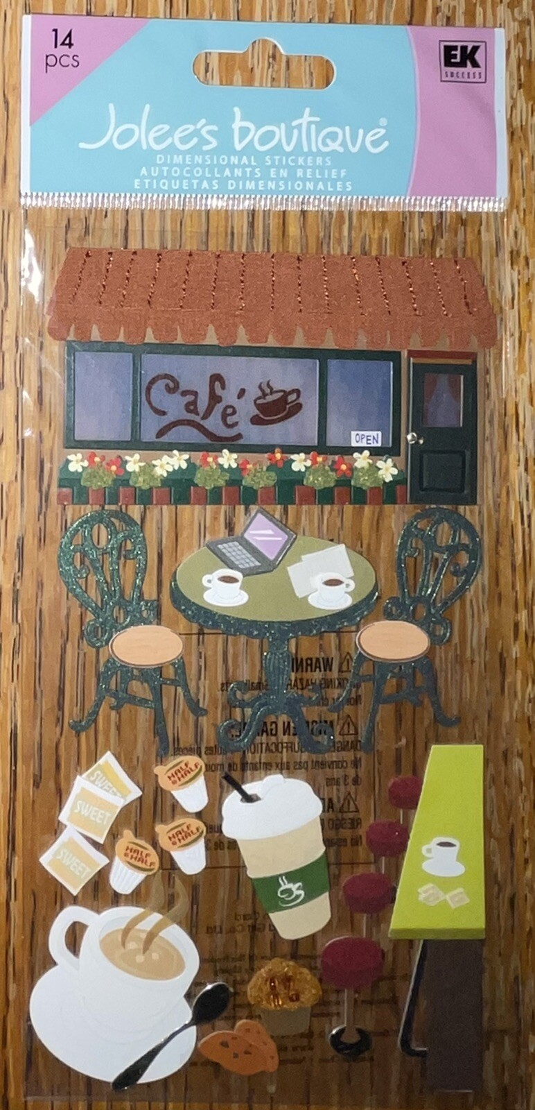 VERY RARE Jolees Coffee Talk Cafe Shop Pastry’s Restaurant 3D Scrapbook Stickers