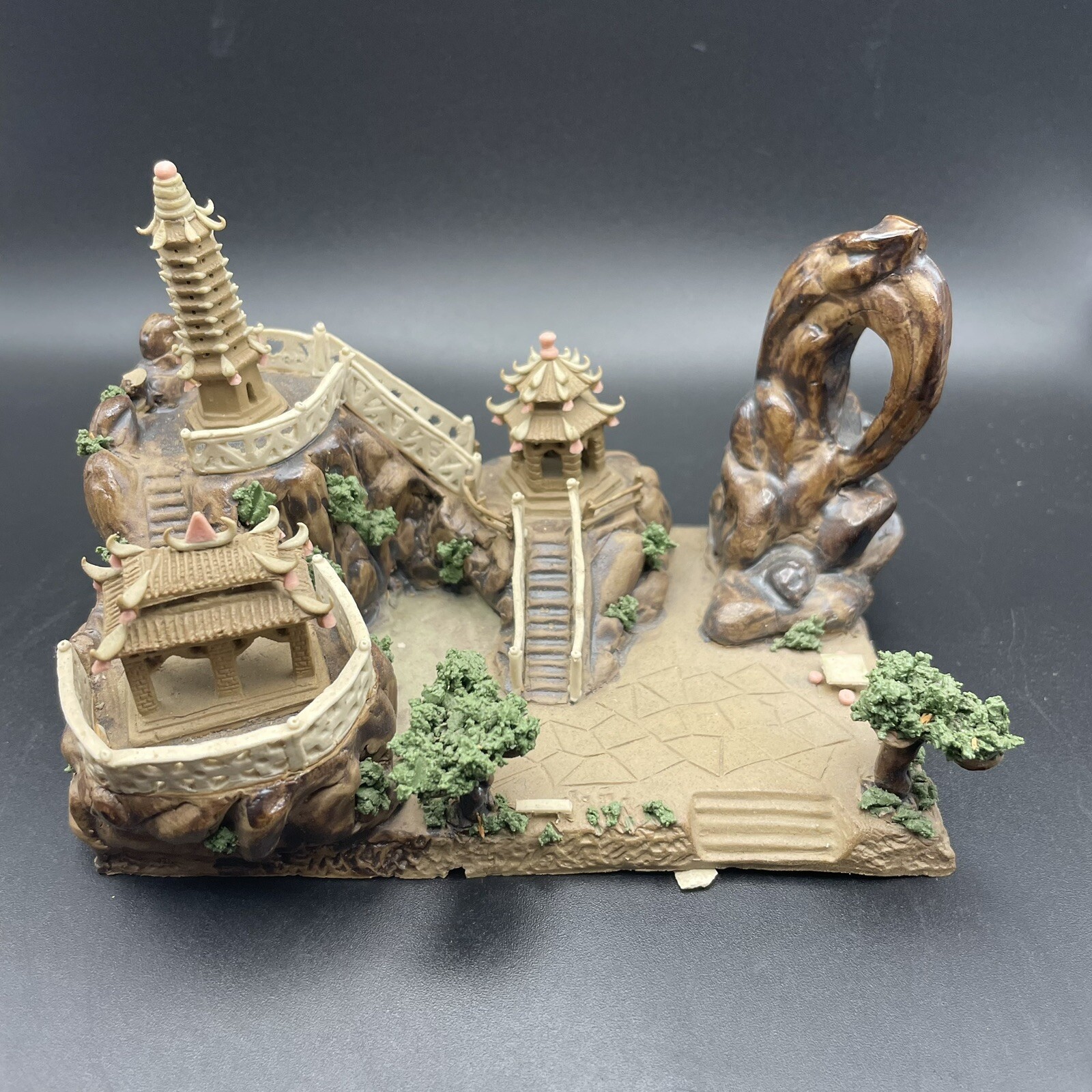 Bonsai Diorama Asian Scene- Mud/ Clay Material 5.5” x 3” x 3.25”