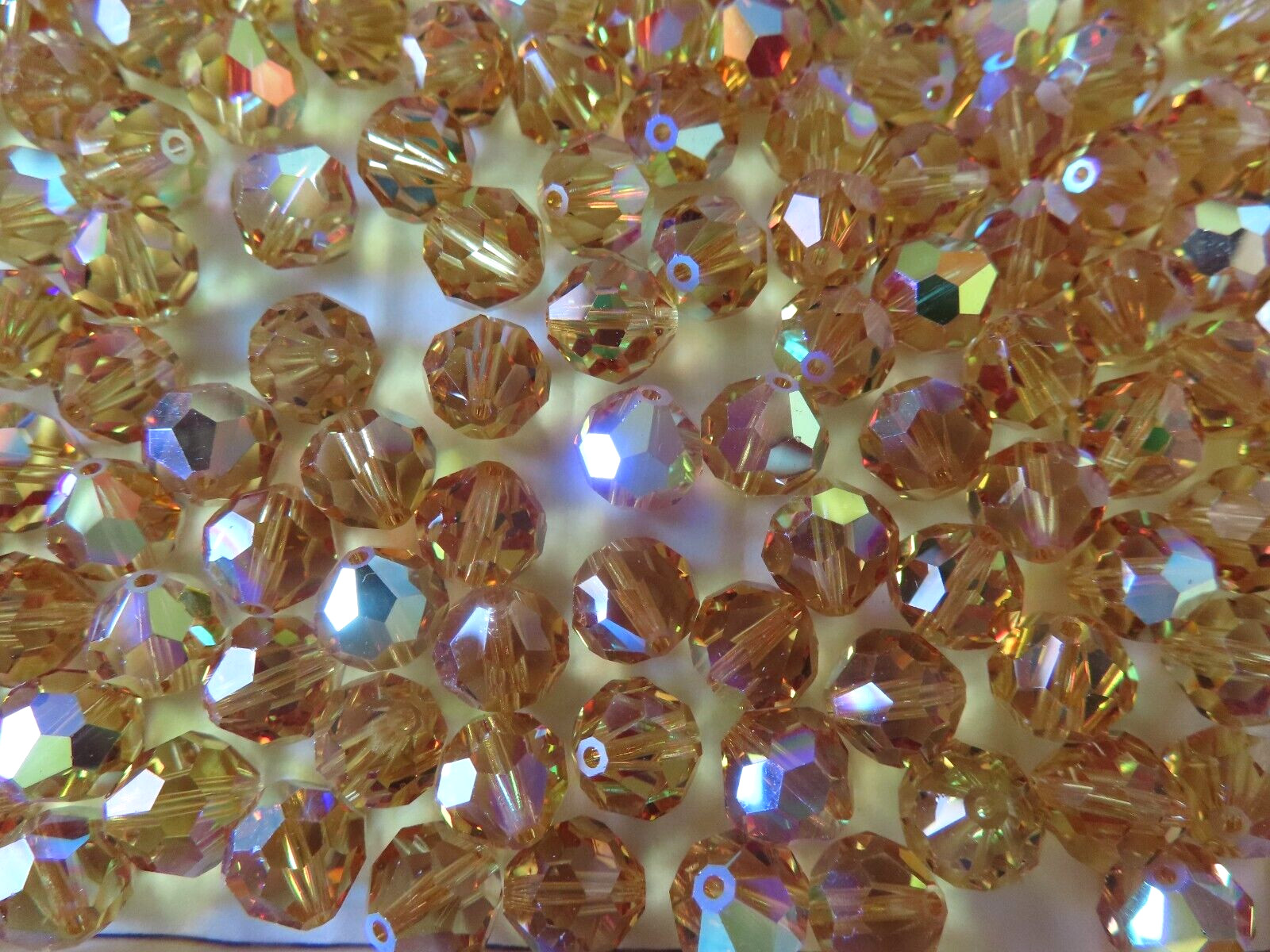 24 swarovski vintage (retired) crystal beads,8mm light topaz AB #39(5300)