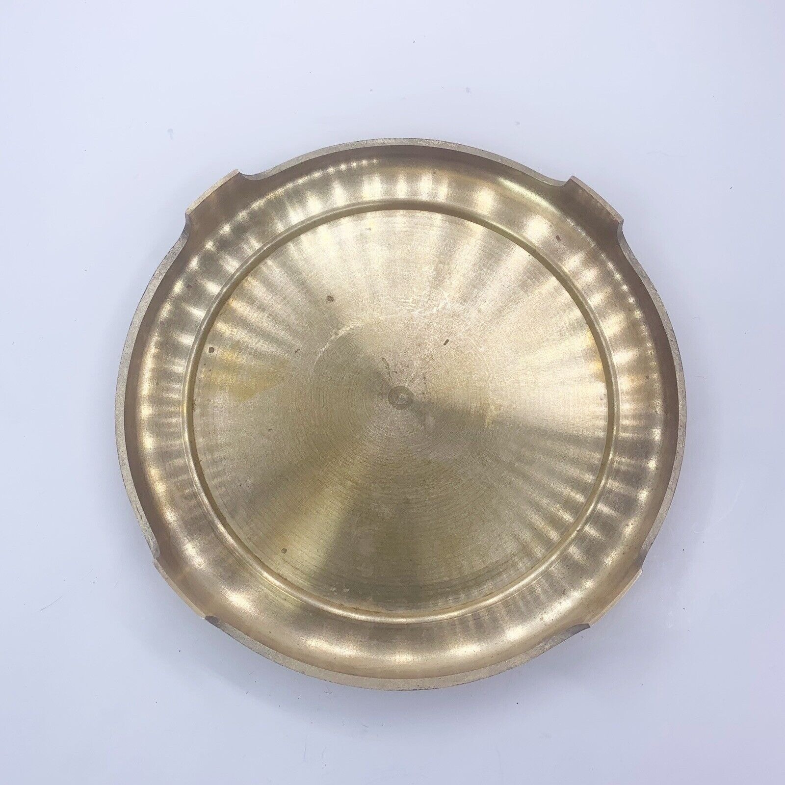 Vintage Display Stand Brass Base Pedestal Vase Pot Ginger Pot Round Footed 6.75”