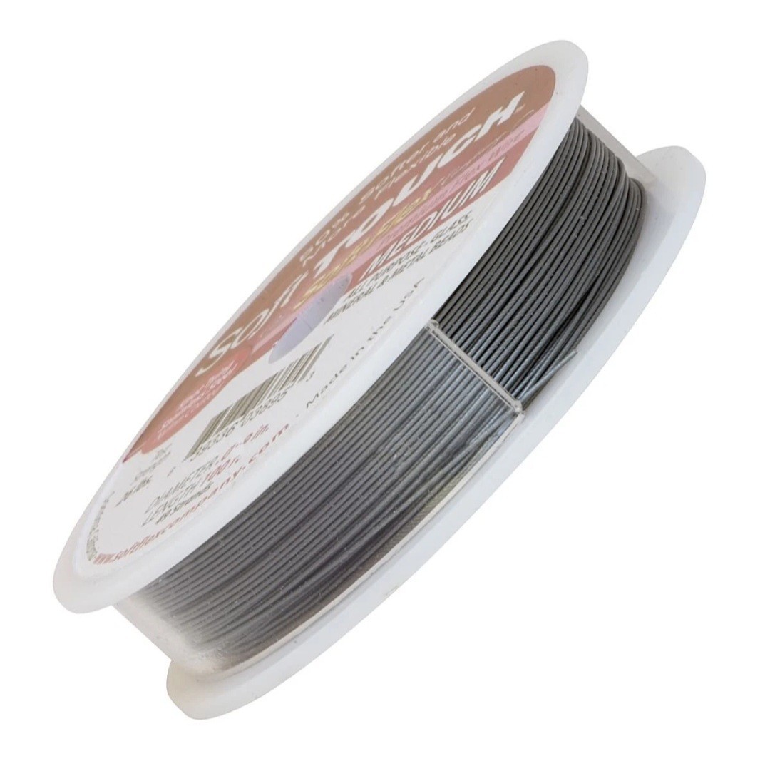 Soft Touch by Soft Flex Satin Silver Beading Wire • 49 Strands/.019″ • 100ft New