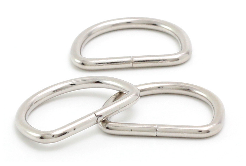 D Ring 1″ (3/4″ Inside) Non Welded Plated Loop Ring for Buckle Straps Bags