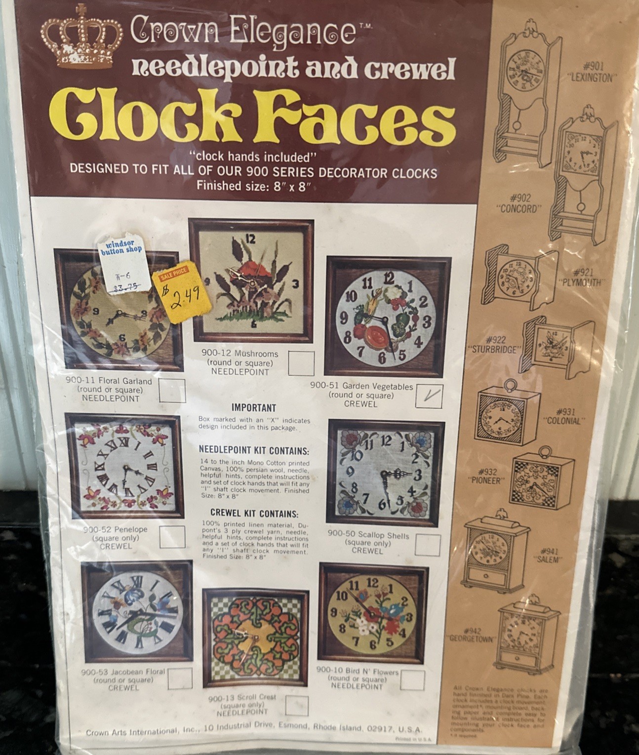 Crown Elegance Needlepoint Garden Vegetable Clock Face 8×8 Round Or Square Kit