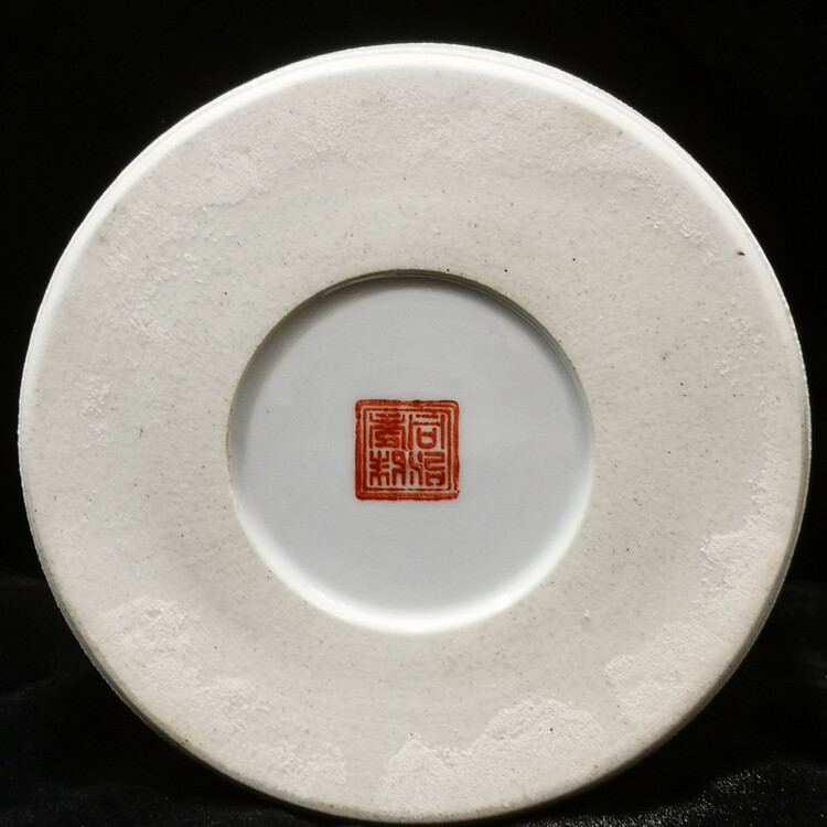 5.5″ Good Chinese Jingdezhen Alum Red Glaze Porcelain Foo Fu Dog Lion Brush Pots