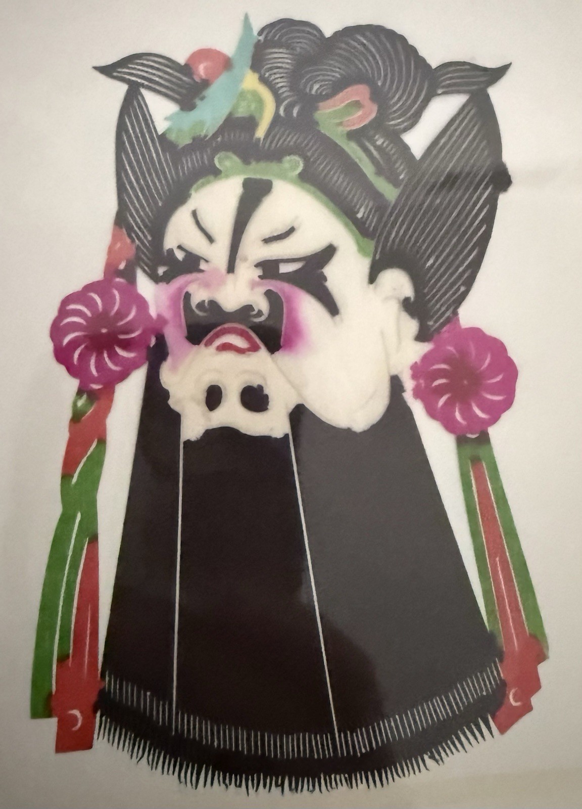 Vintage 80’s Multicolor 8 Set Paper Cuts Peking Opera China Small Book Art