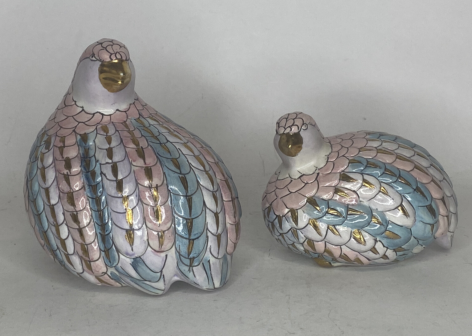 RARE Vintage H.F.P Macau Ceramic Love Birds Doves Chinese Porcelain TOYO