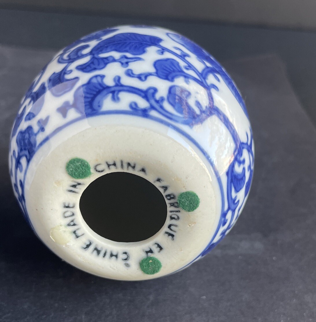 Vintage Asian Blue & White Two Large Eggs 4.25” Collectable Home Decor