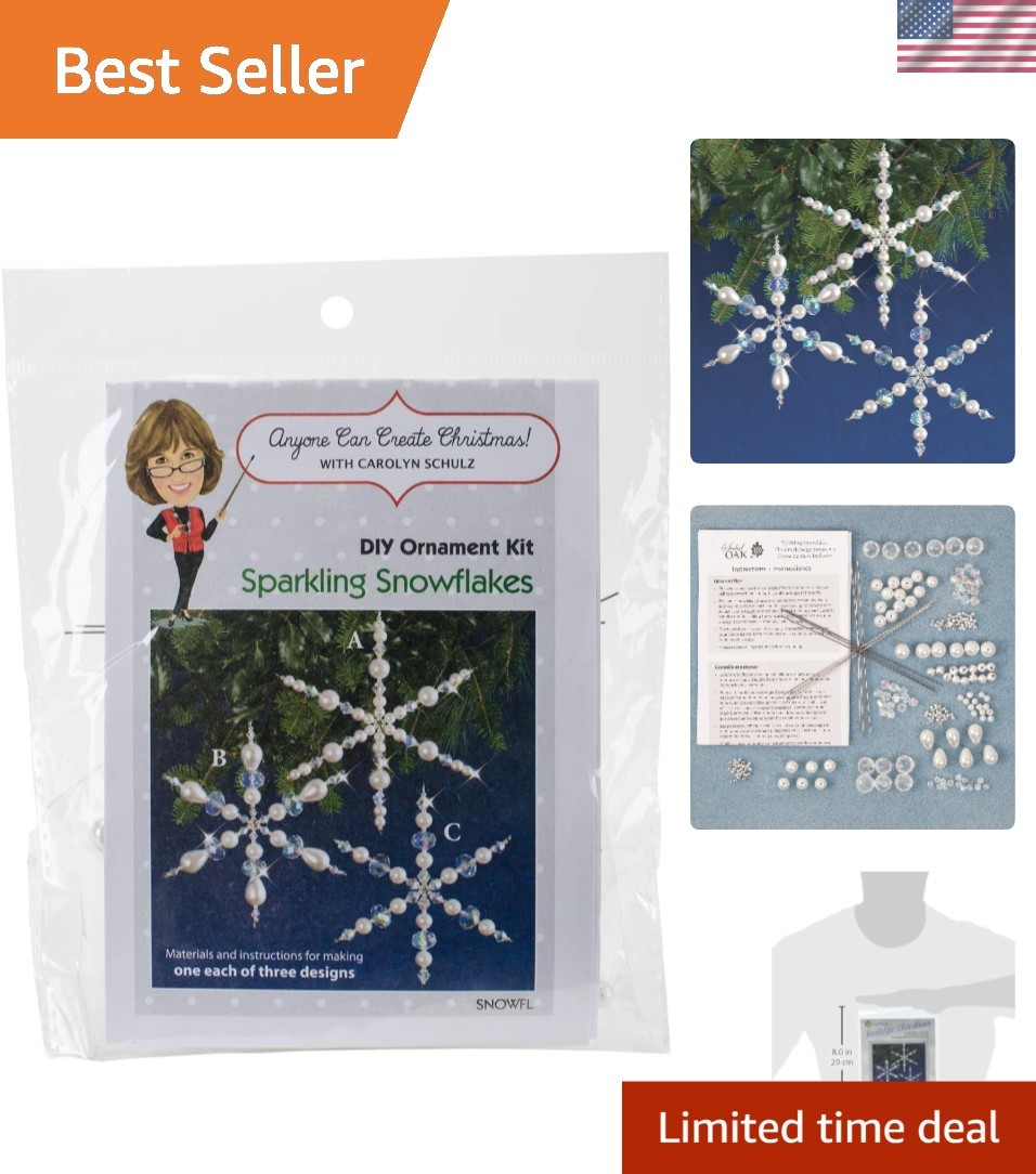 Create Stunning Snowflakes – Sparkling Ornament Kit with Crystal Beads, Ages 13+