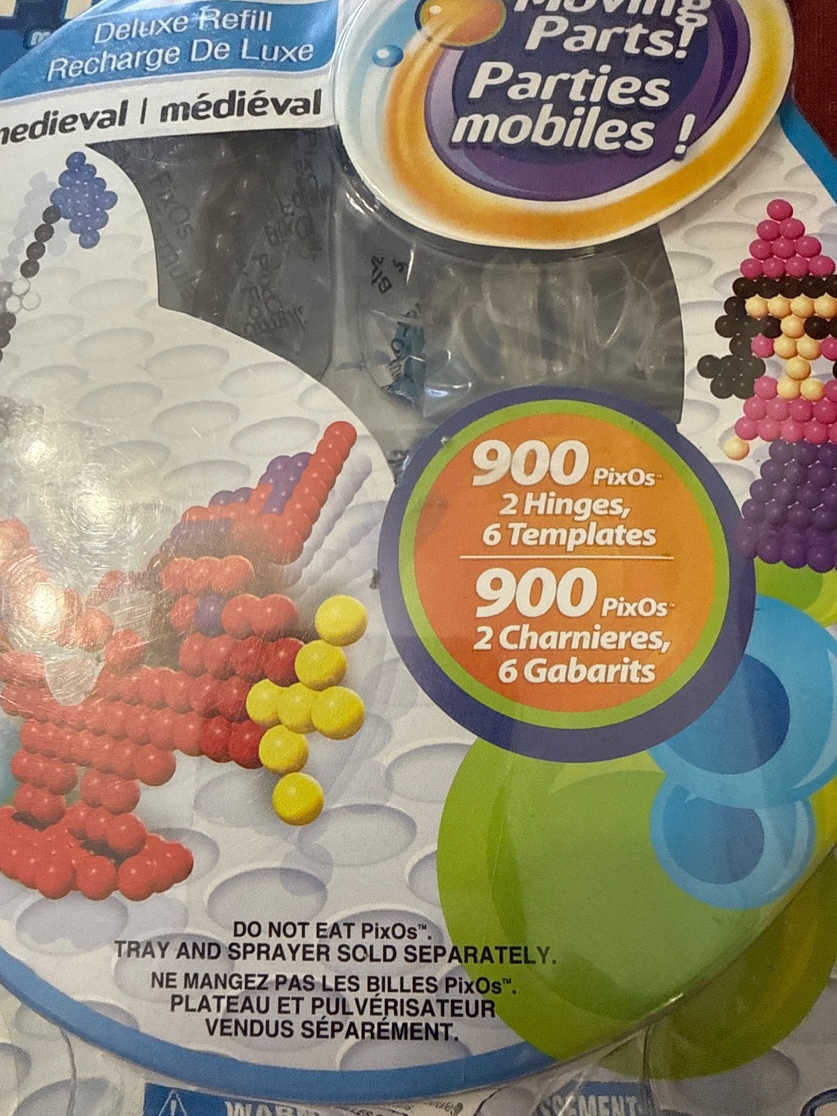 Lot Of 2 SpinMaster PixOs Medieval Refill Packs 900 Pieces Dragon Princess 2009