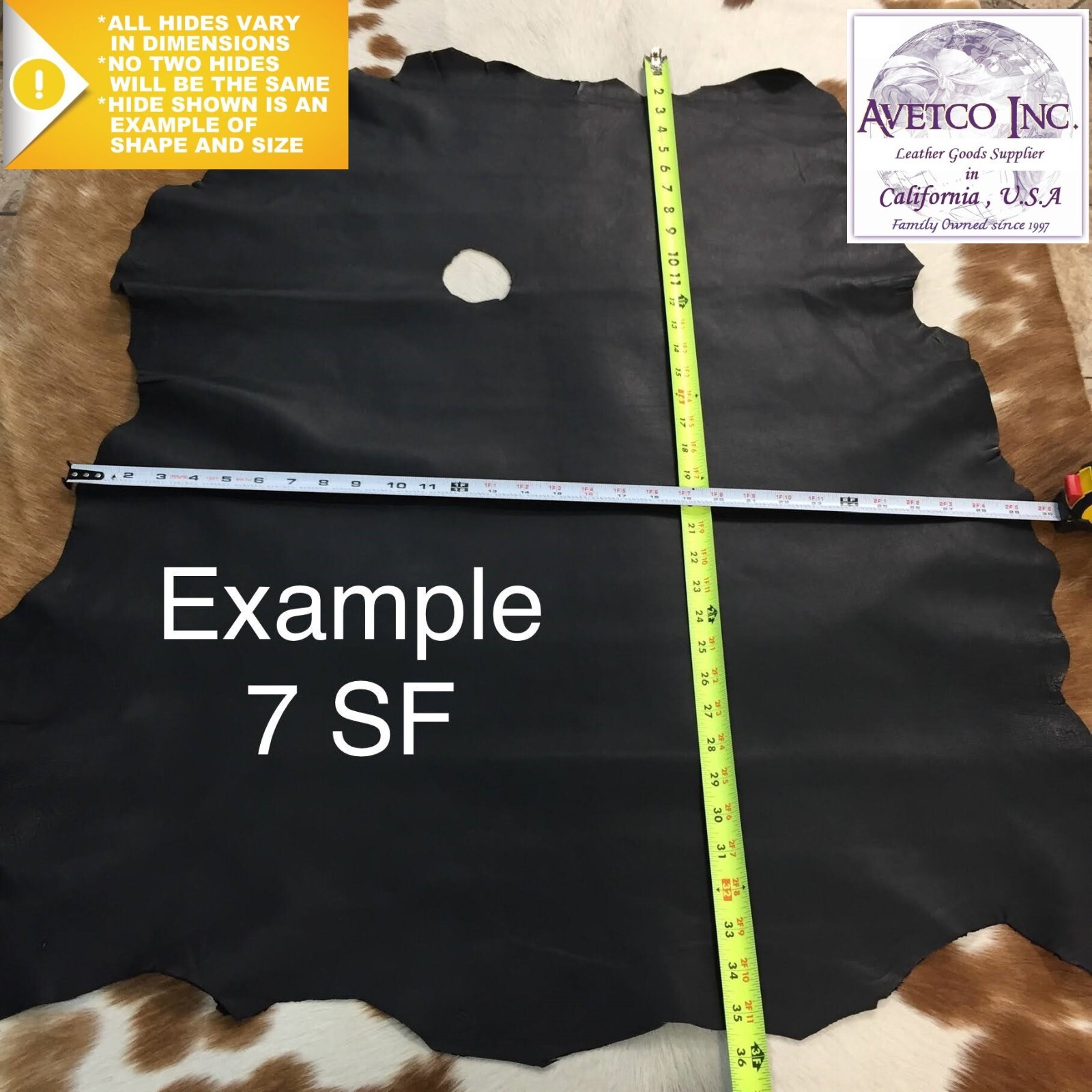 Avetco Inc Economy Lamb Sheep Nappa Soft Leather hide skin 2/3 oz Black