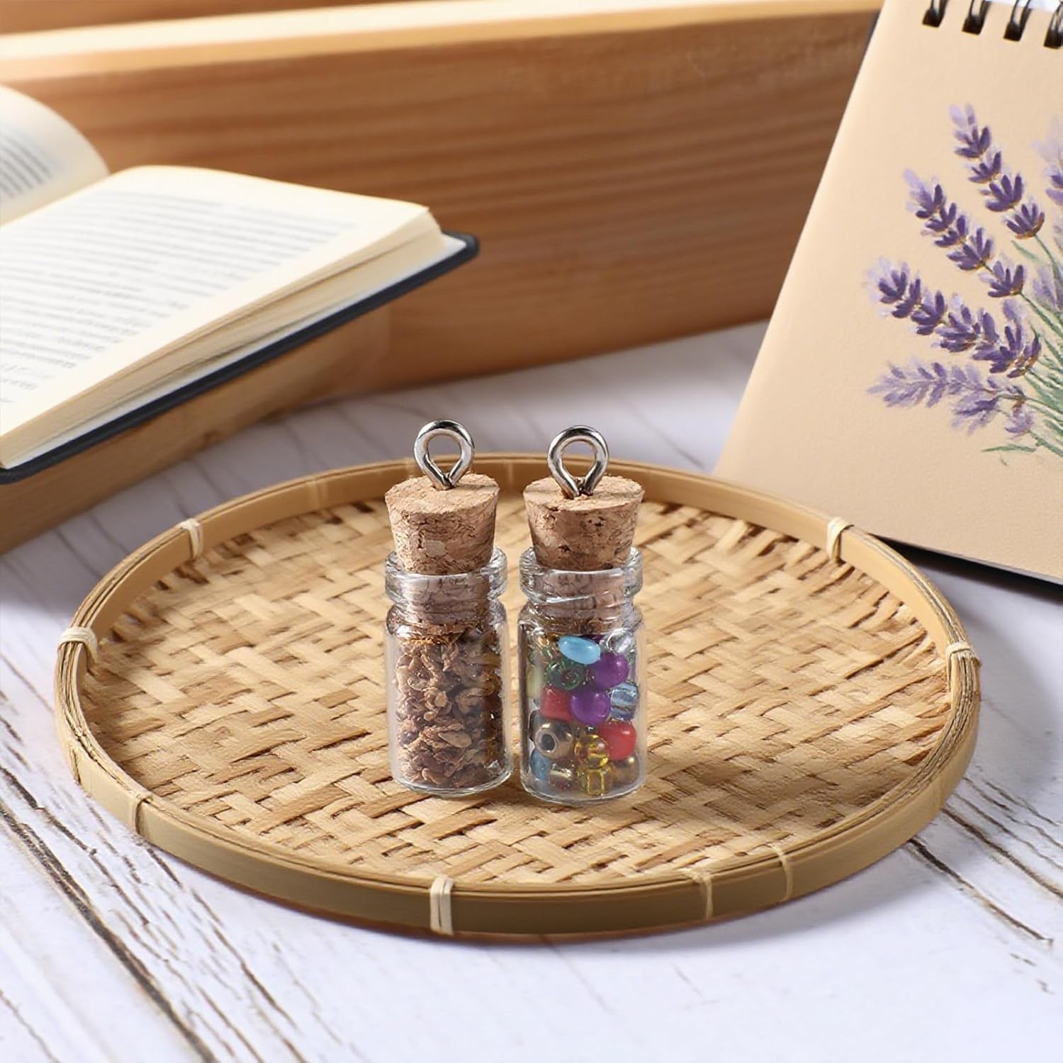16PCS Small Glass Bottles With Cork Lids, 1ml Mini Wishing Bottles, Clear Decor