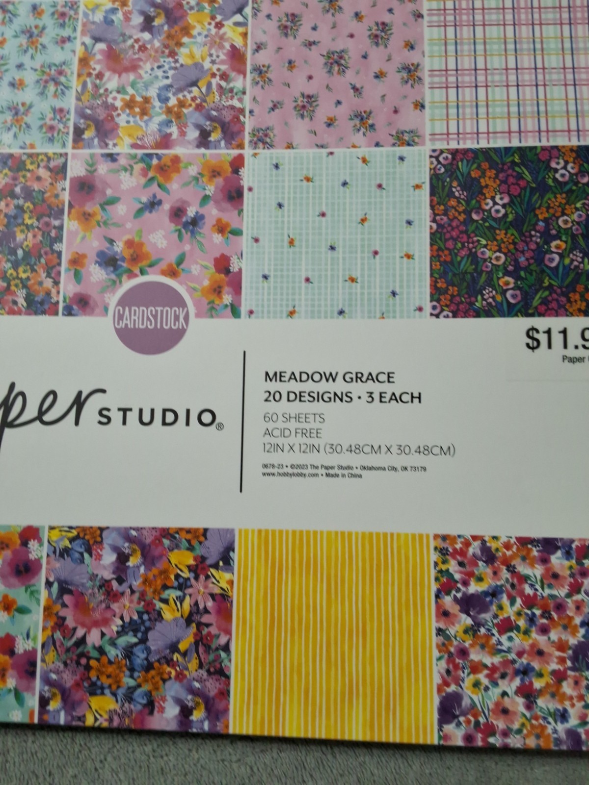 The Paper Studio MEADOW GRACE 12×12 Paper Pad 60 Pages 20 Designs