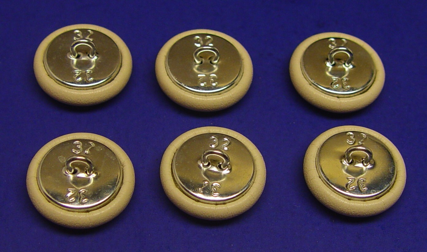 6 genuine leather buttons 21mm (13/16 inch) all same size, MADE IN USA