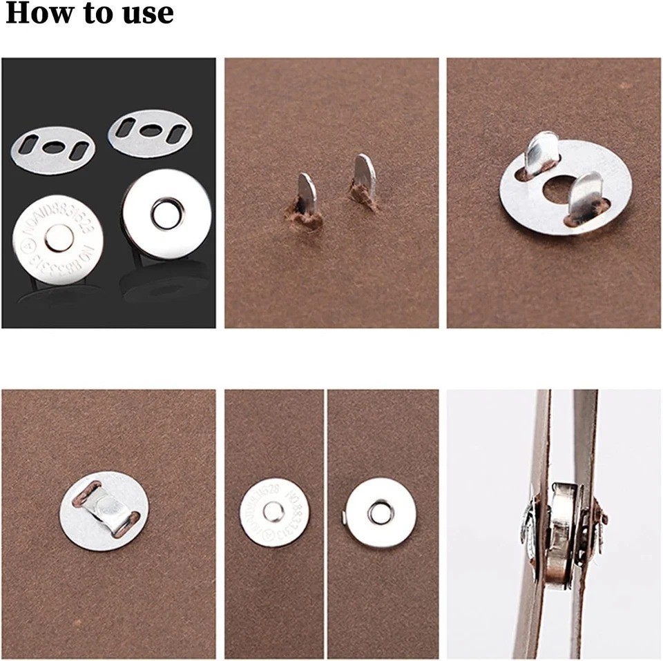 20 Set Magnetic Snaps, Purse Bag Fastener Clasp Silver 14MM