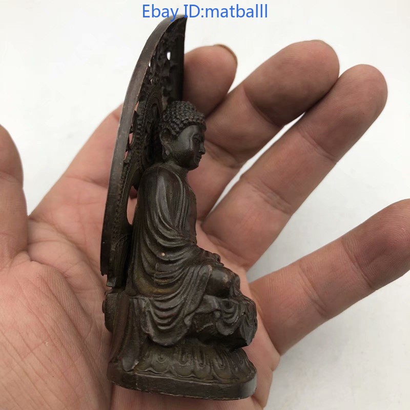 Retro Chinese Buddha Statue Alloy Sculpture Meditation Figurine Ornament