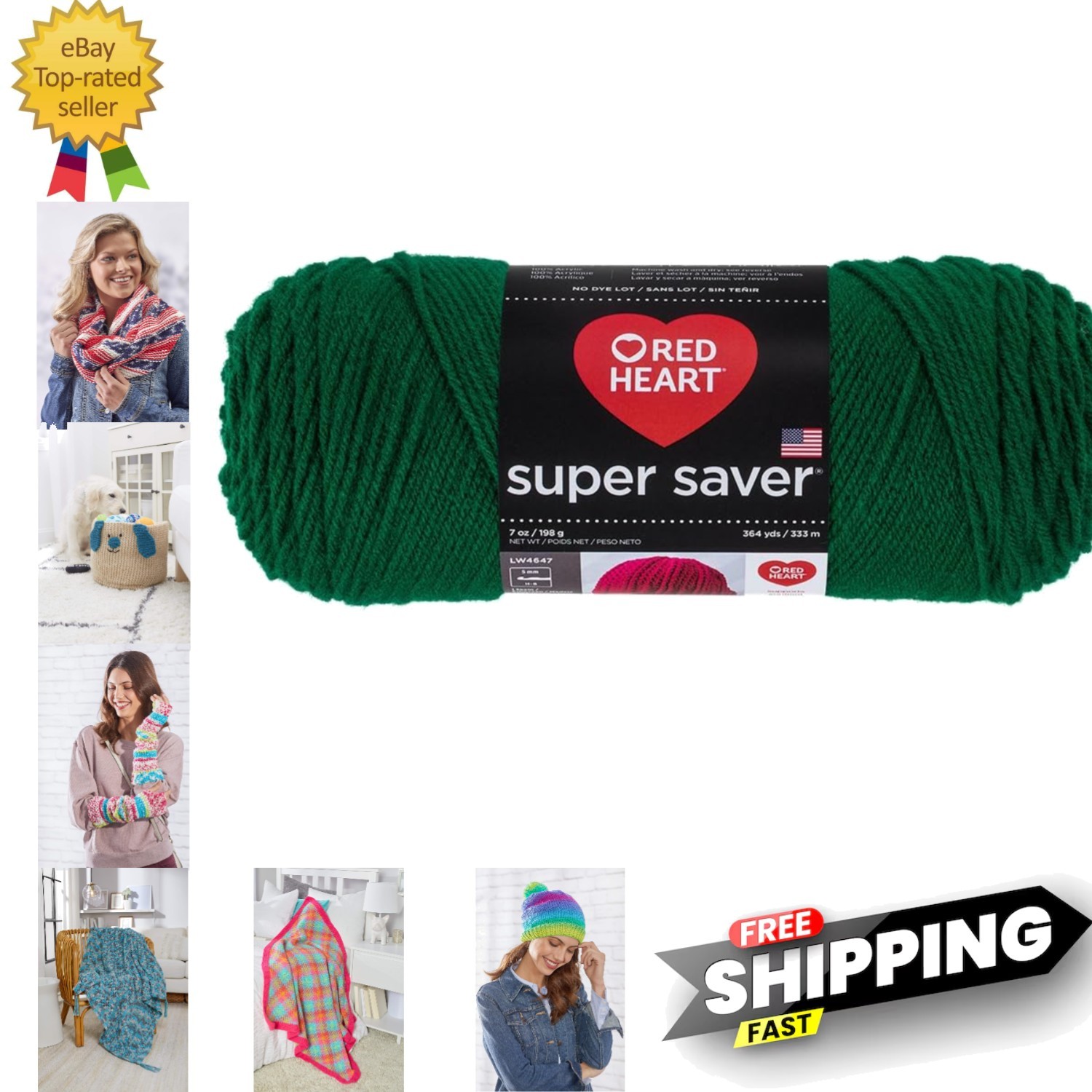 E300 Super Saver Economy Yarn, Paddy Green
