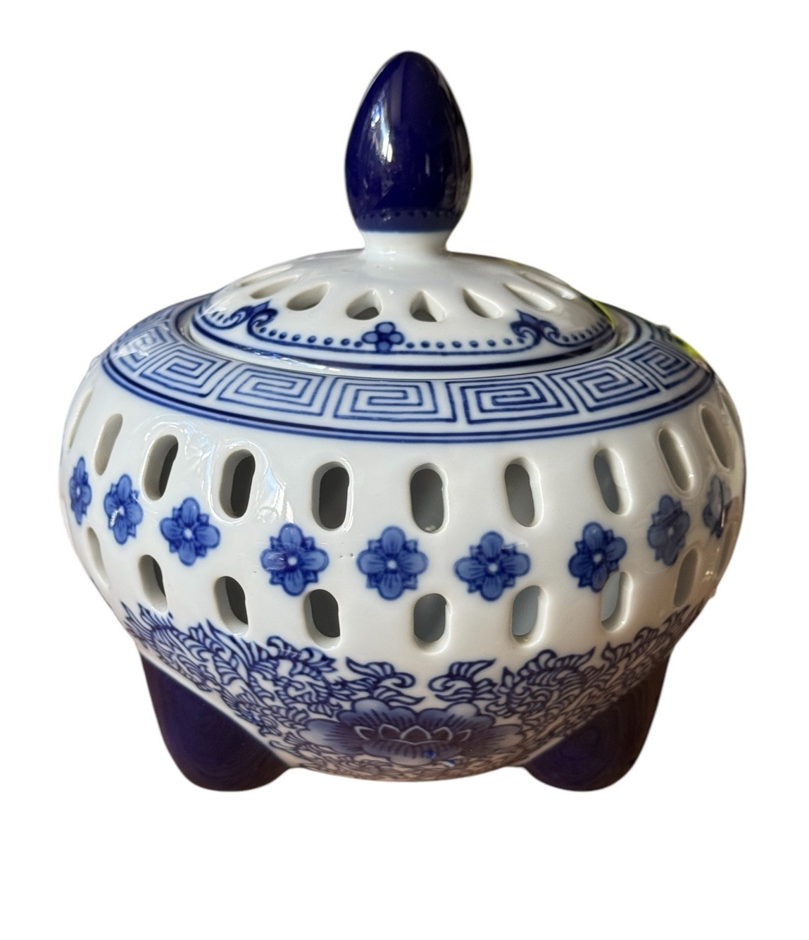 Bombay Company Incense Burner Blue & White 6″ in Diameter