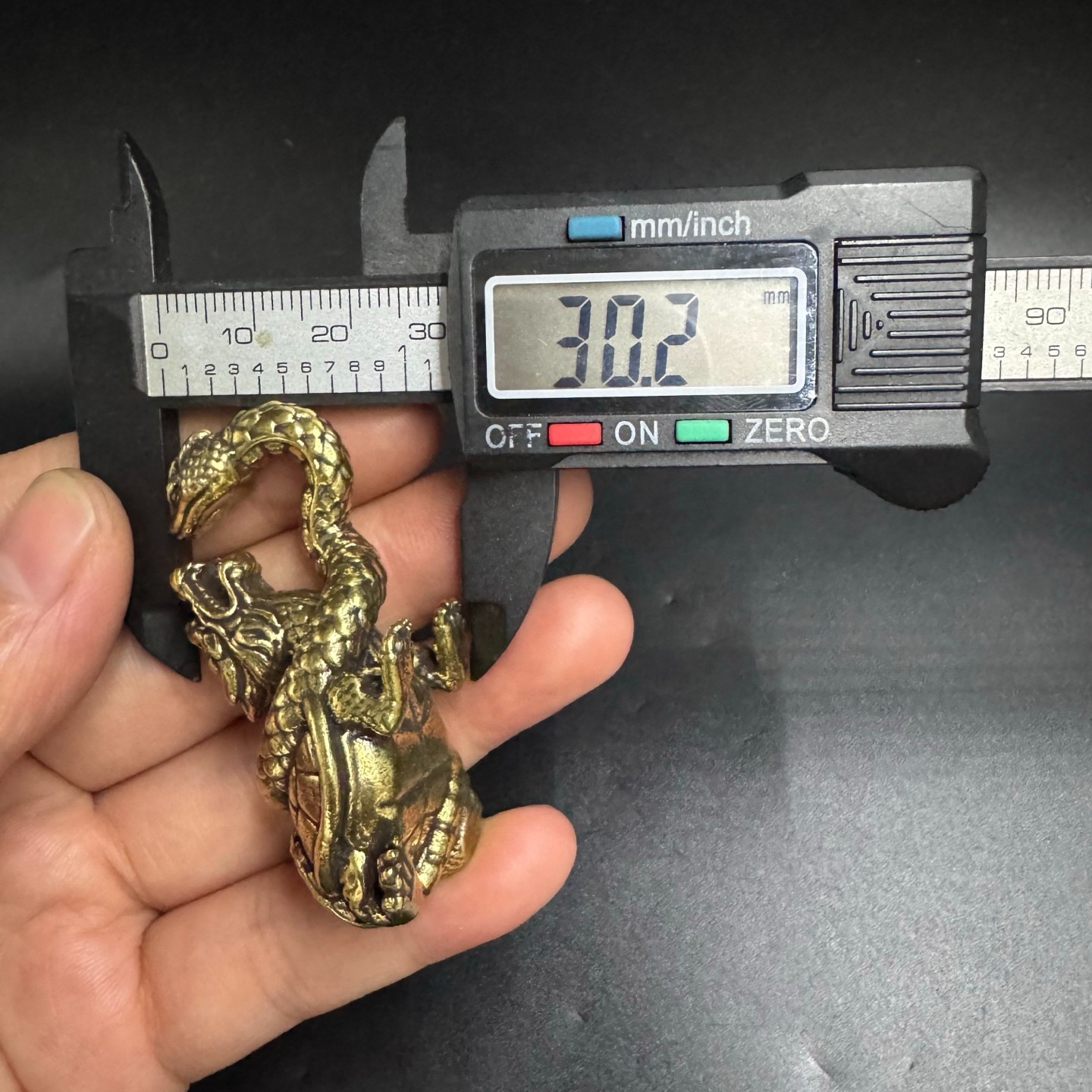Brass Xuanwu Black Tortoise Statue Chinese Dragon Turtle Snake FengShui Ornament