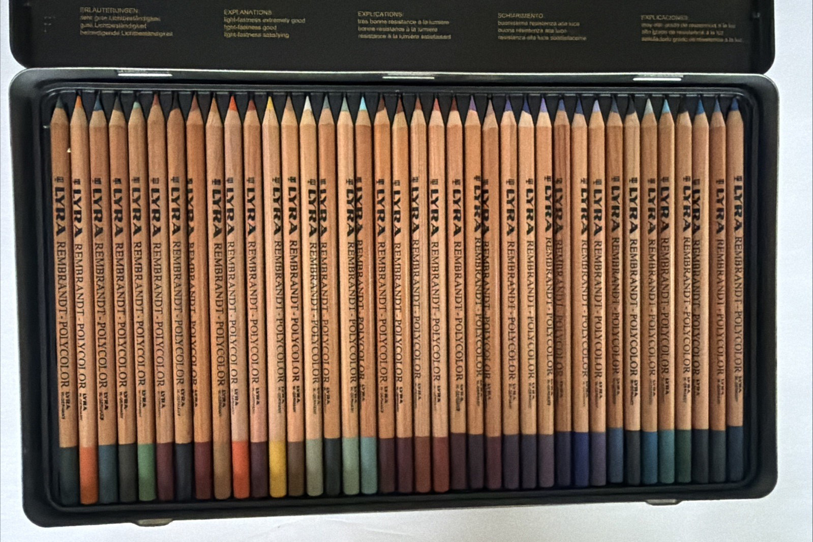 Lyra Rembrandt Set 72 Polycolor Pencils Assorted Colors in Box Artist Supplies