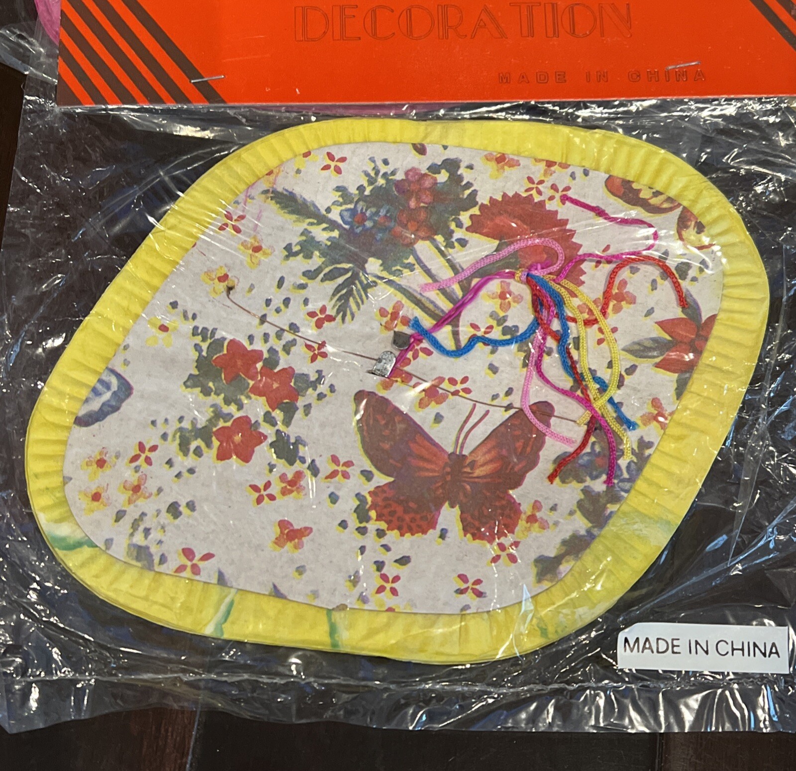 Vintage Small Chinese Paper Lanterns Butterflies & Flowers Sealed Lot Of 8