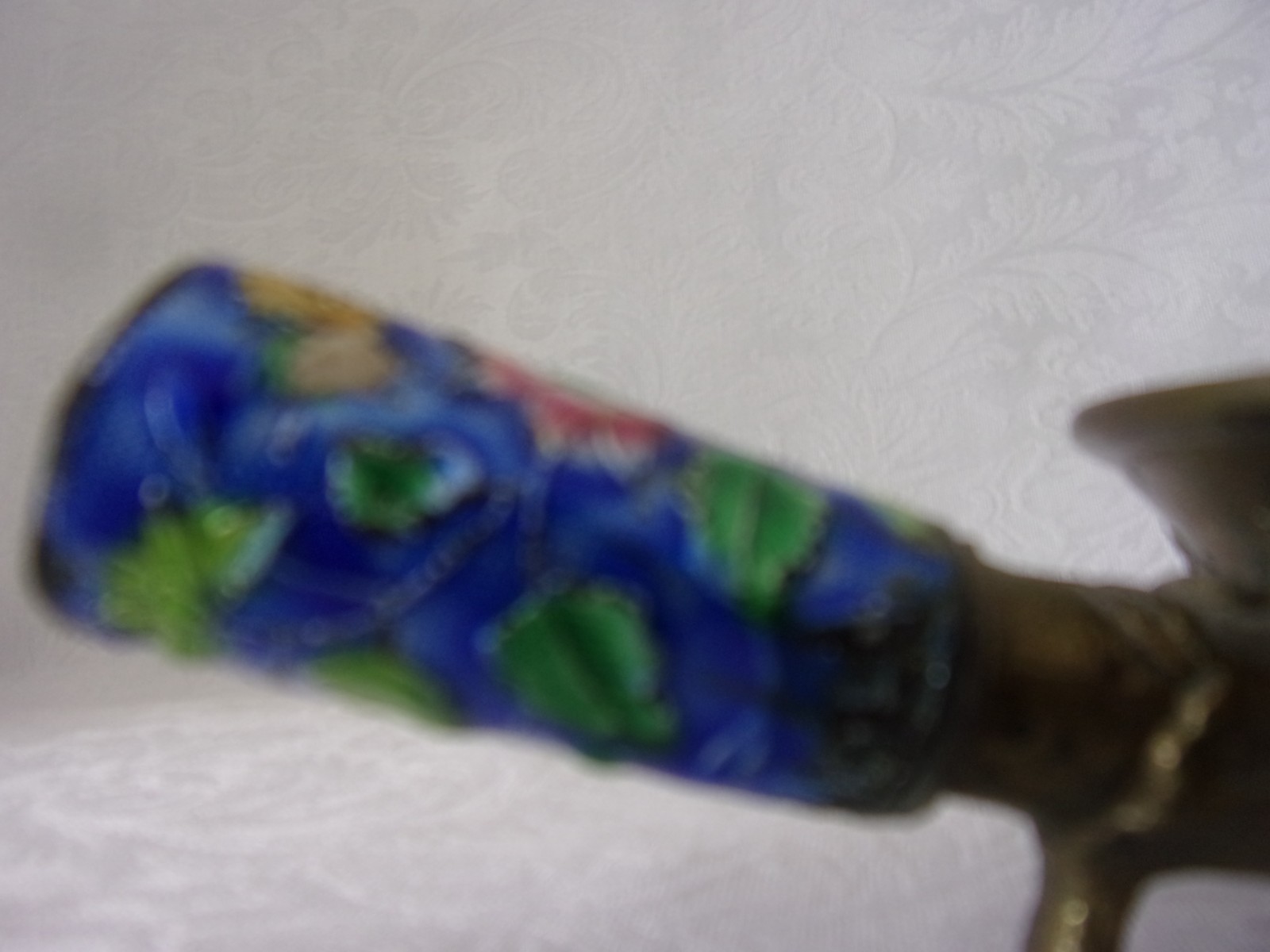 Vintage Cloisonne Enamel Brass Silk Iron
