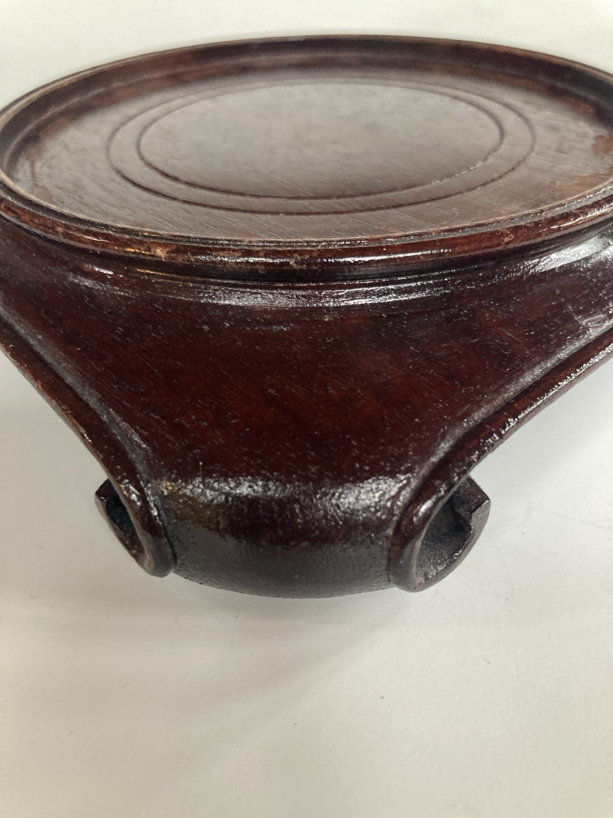 Vintage Chinese Scroll Foot Wood Display Riser Pedestal Base Stand Vase
