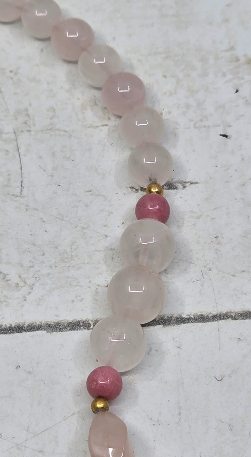 Vintage Chinese Hand-Painted Porcelain Beaded Necklace -Wise Man Shou Xing