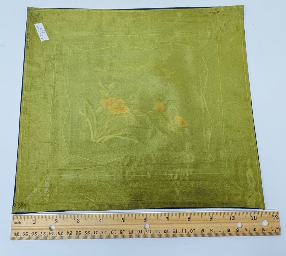 5 COLORFUL SILK PLACE MATS W/FLORAL EMBROIDERY, MADE IN CHINA, 11″ X 10″