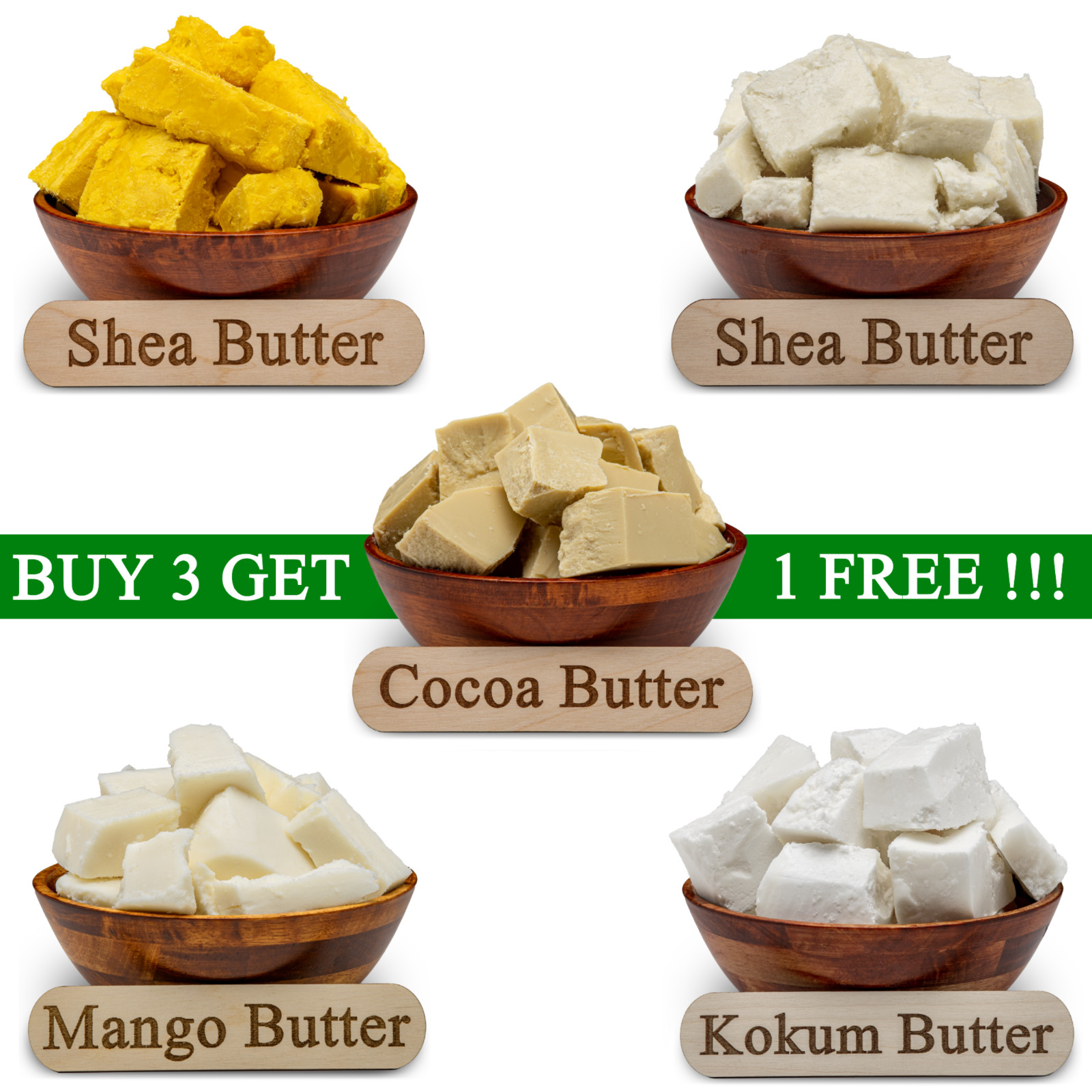 1 lb. Butters 100% Pure Raw Natural Organic Bulk For Skin Face Body Hair