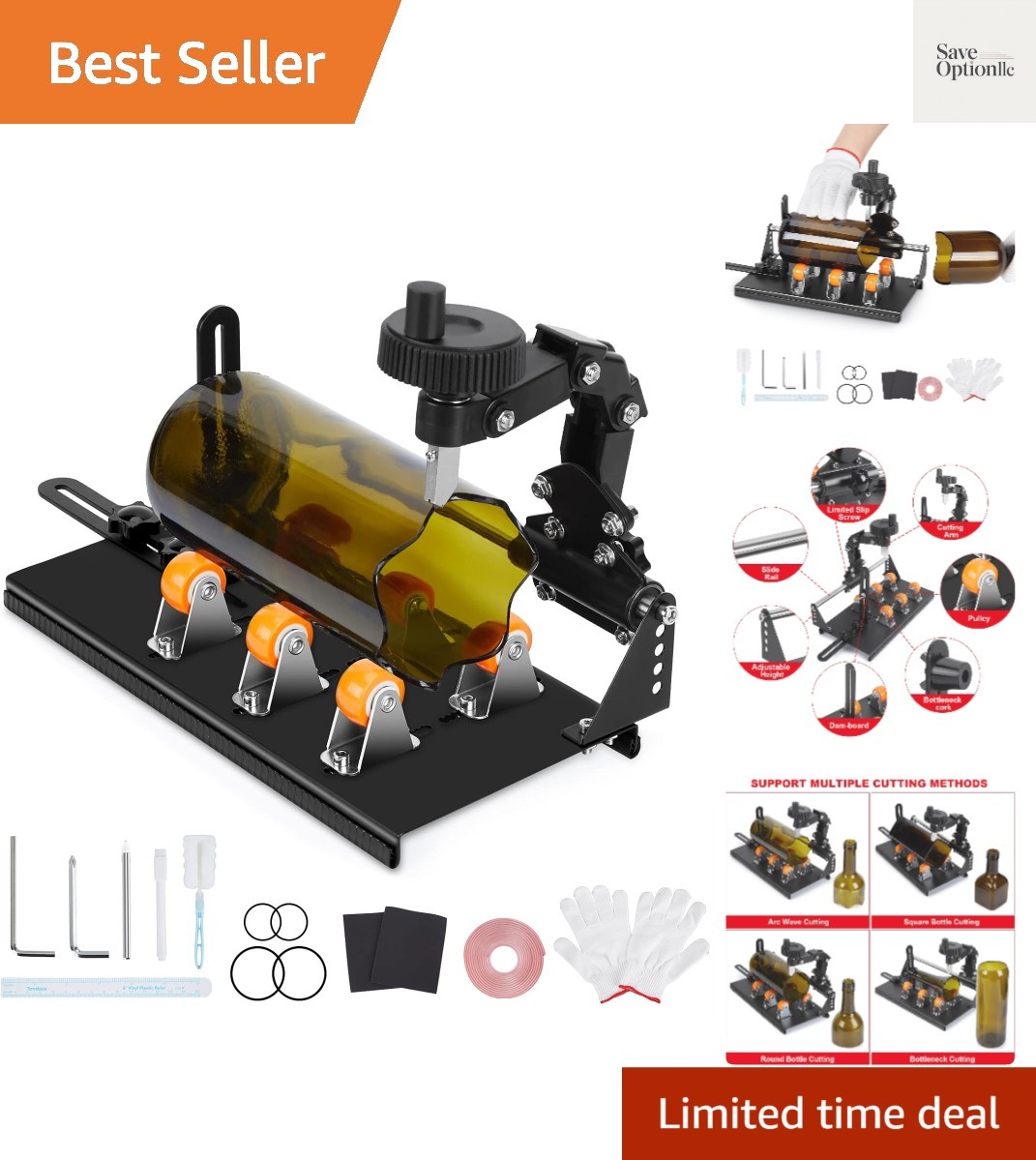 Glass Bottle Cutter Kit, DIY Glass Cutter for Bottles with Adjustable Width, …