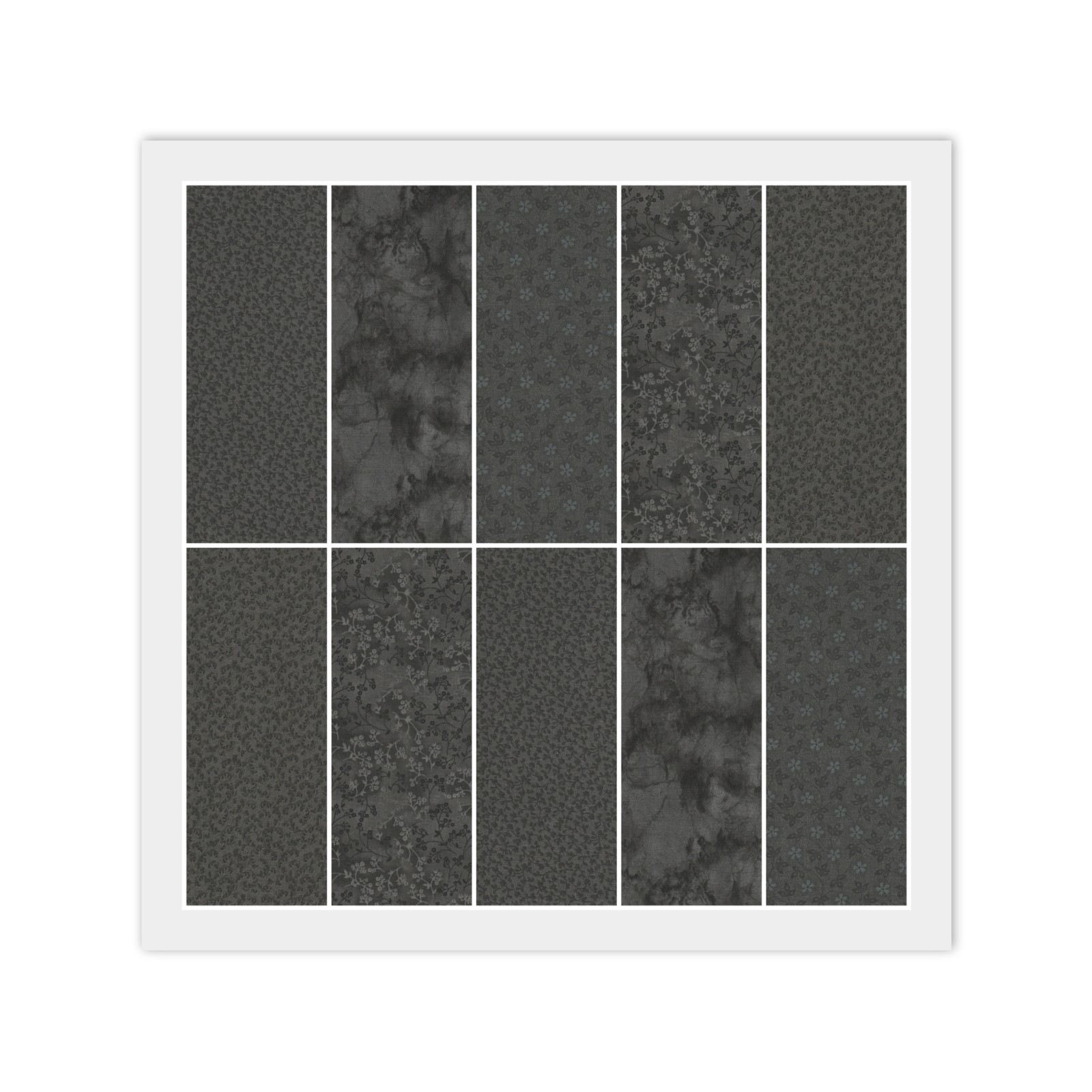 SOFT BLACK Jelly Roll: 20) 2 1/2″ Strips Quilting 100% Cotton Fabric