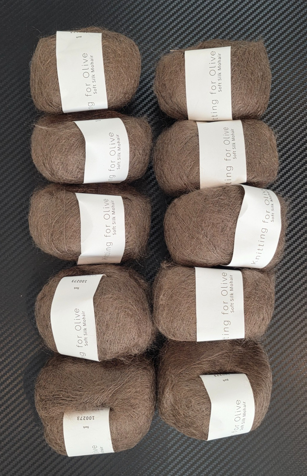 Knitting for Olive, Lot of 10 Soft Silk Mohair Yarns Bark Color, 225m/ 25g