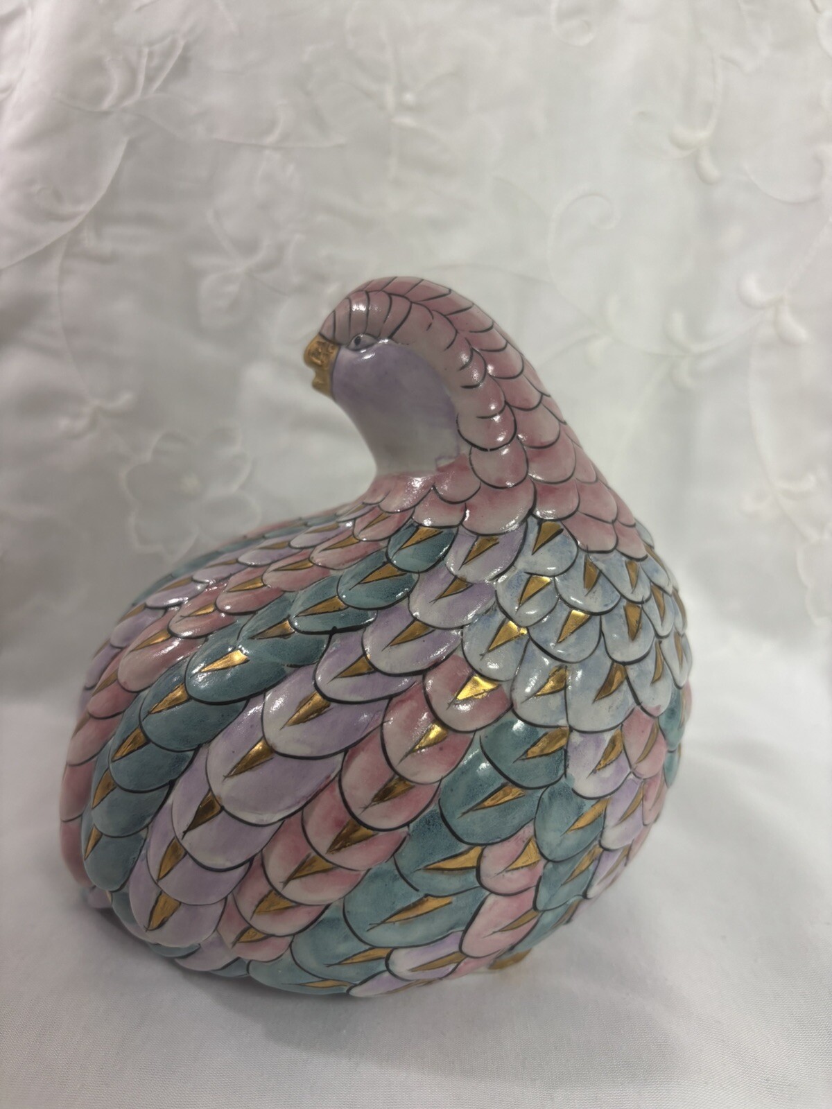 RARE Vintage H.F.P Macau Ceramic Love Birds Doves Chinese Porcelain TOYO