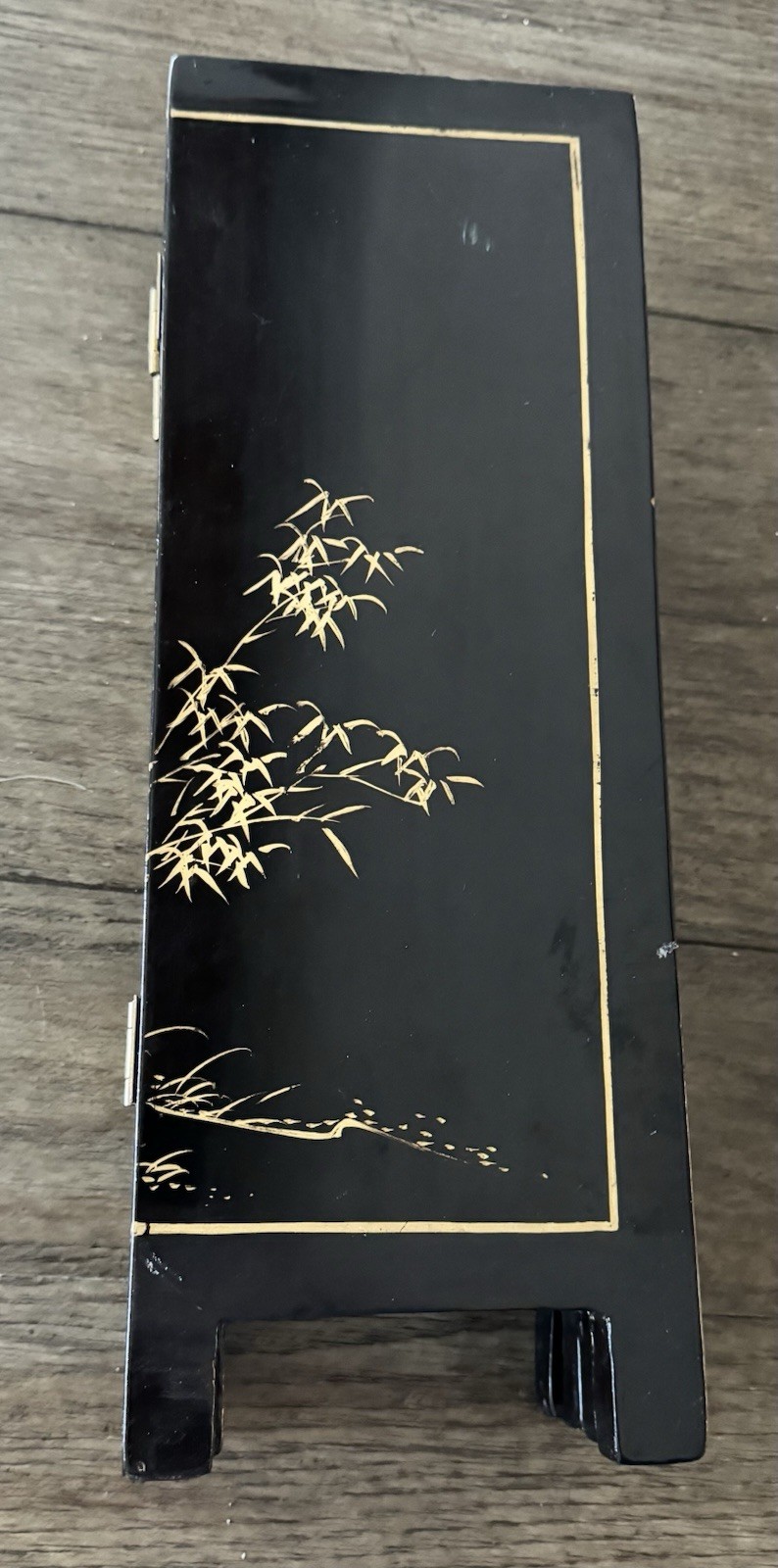 Vintage Table Top Chinese Folding Screen Carved Mother of Pearl Asian 4-Panel