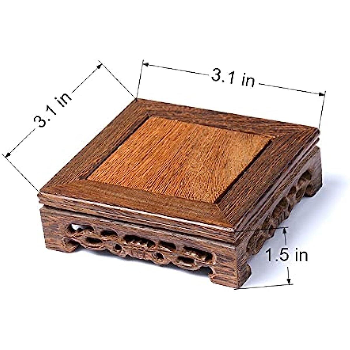 Wing Wood Square Base Antique Vintage Living Room Study Furniture Decorative